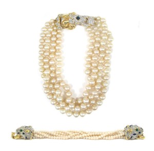 Kenneth lane pearl panther bracelet